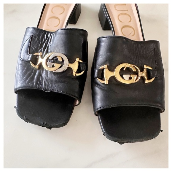 Gucci Black and Gold Sandals - Picture 4 of 10